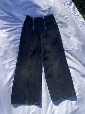 *KIDS* Black Jeans with Wide Leg. RARE find with double zippers.